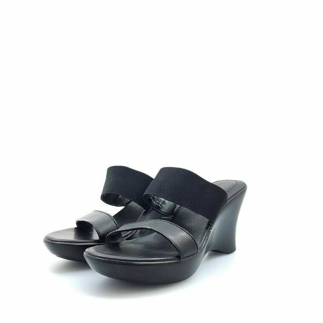 Tommy Hilfiger Womens Shoes 8M Alessa Black Wedge Sandals