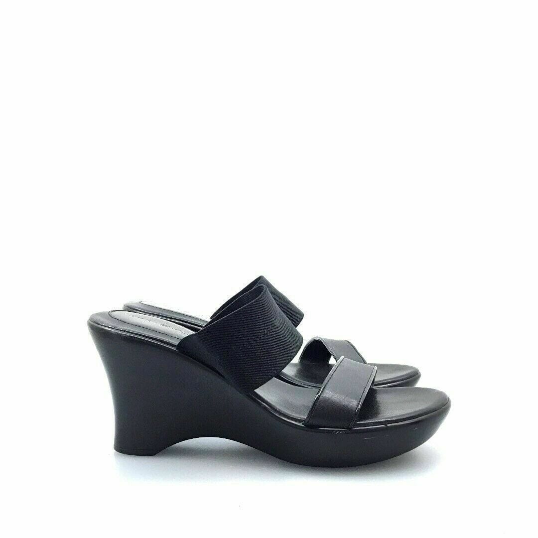 Tommy Hilfiger Womens Shoes 8M Alessa Black Wedge Sandals