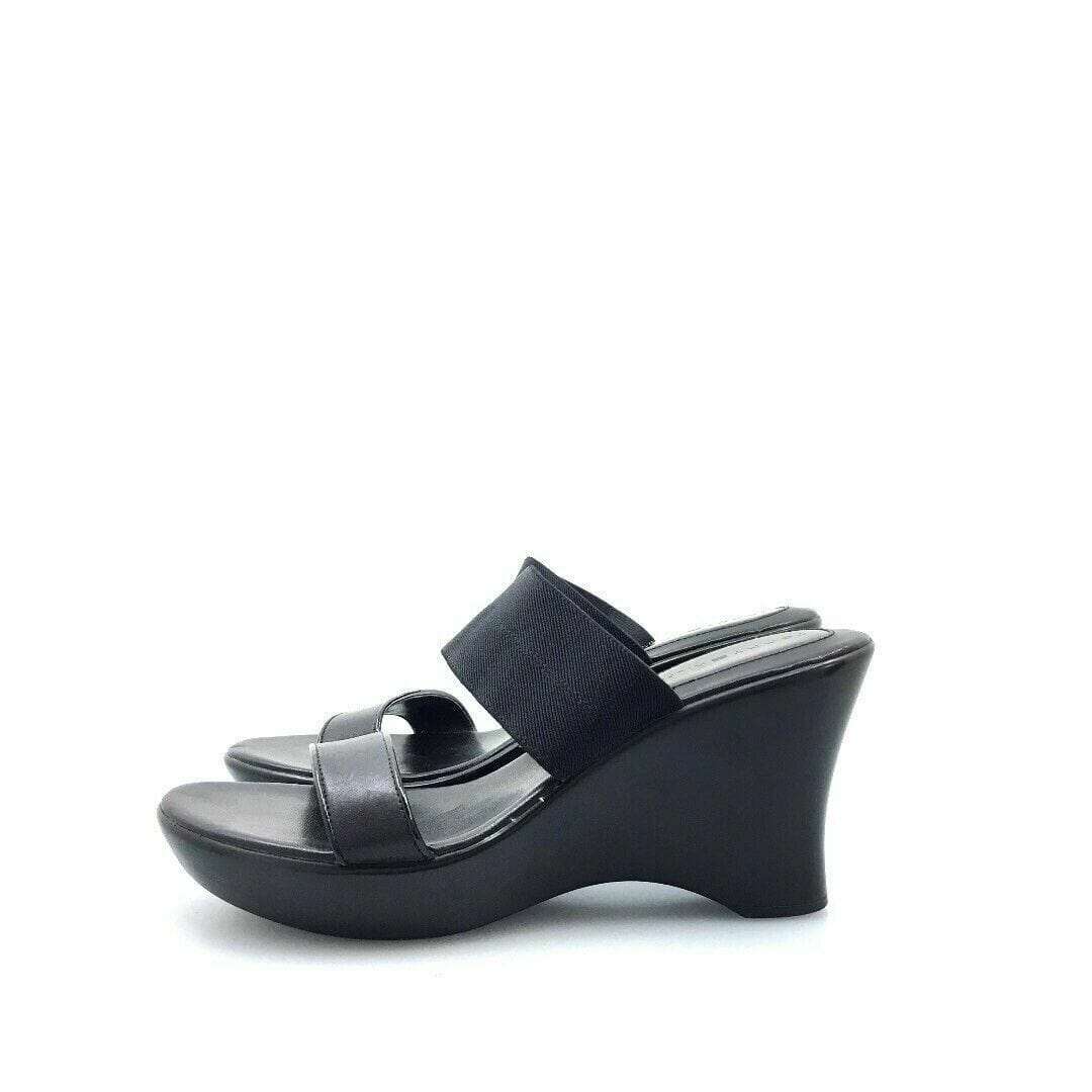 Tommy Hilfiger Womens Shoes 8M Alessa Black Wedge Sandals