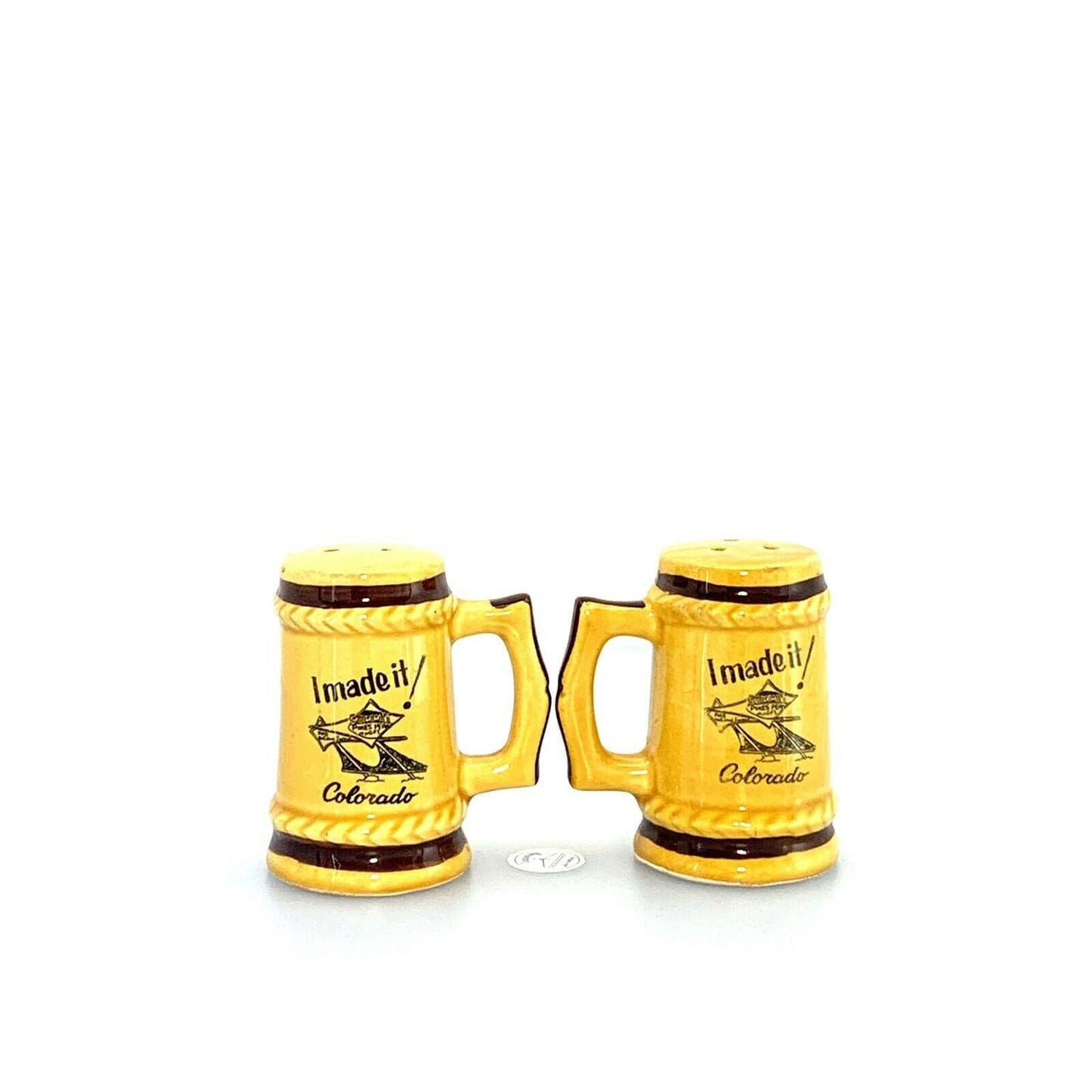 Vintage Colorado Pikes Peak Stein Souvenir Salt Pepper Shakers Set Pair