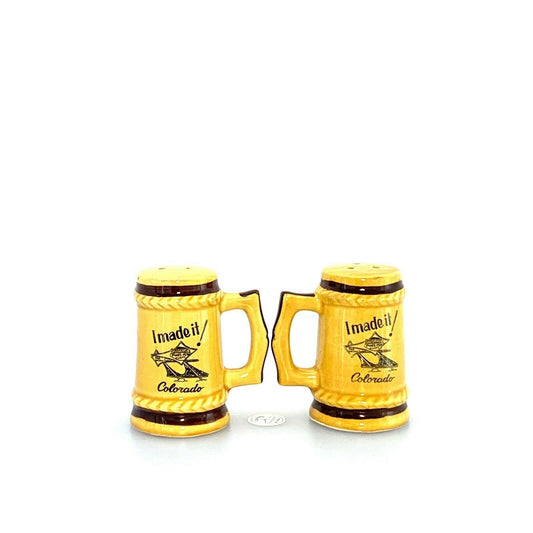 Vintage Colorado Pikes Peak Stein Souvenir Salt Pepper Shakers Set Pair