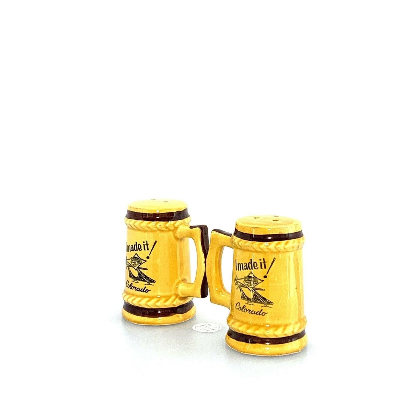 Vintage Colorado Pikes Peak Stein Souvenir Salt Pepper Shakers Set Pair