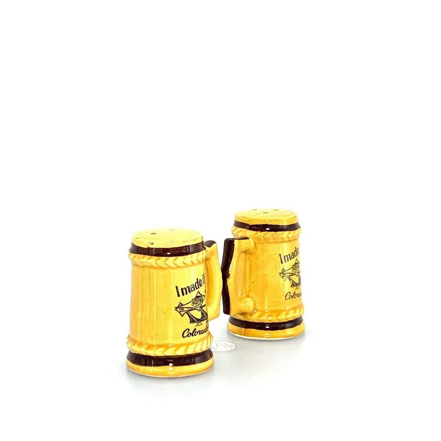 Vintage Colorado Pikes Peak Stein Souvenir Salt Pepper Shakers Set Pair