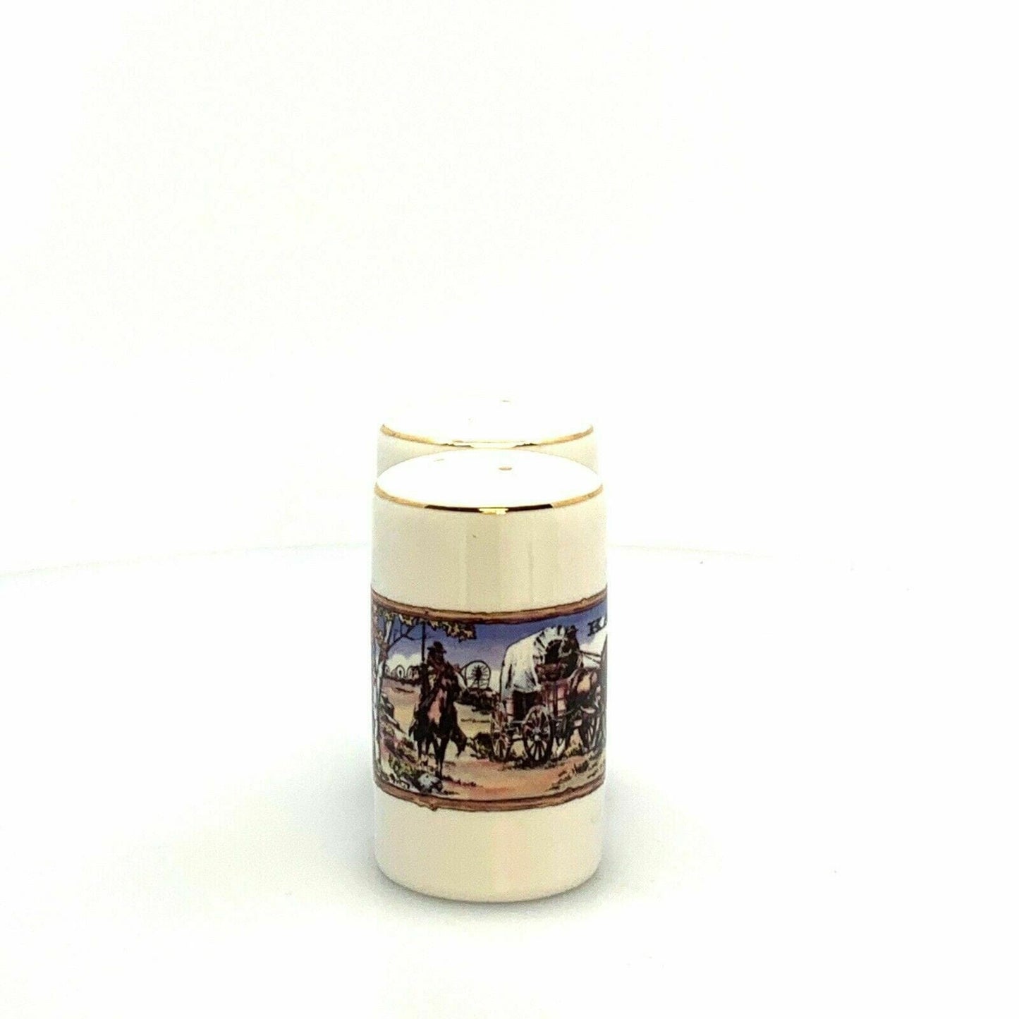 Vintage State of Kansas Souvenir Salt And Pepper Shakers Set Ceramic