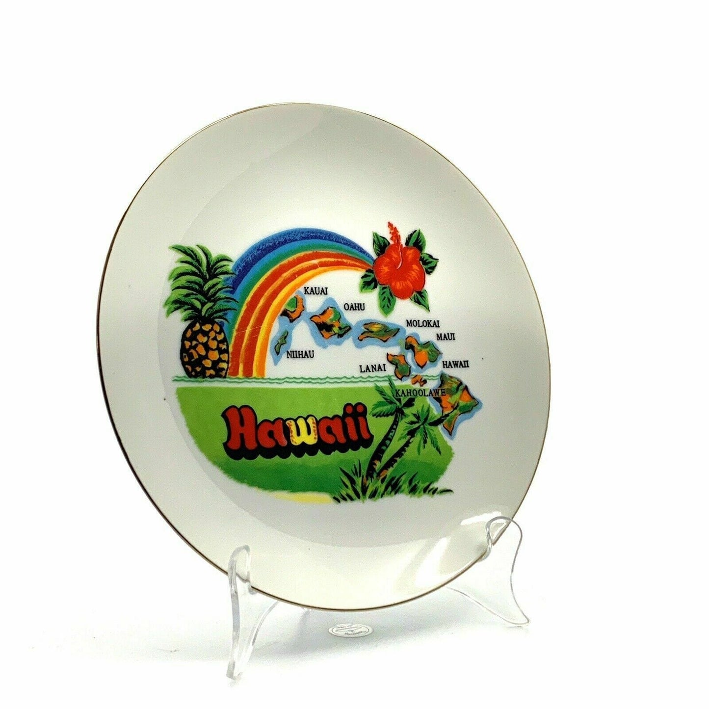 State Of Hawaii Souvenir Collectible Plate, White - 9.5”