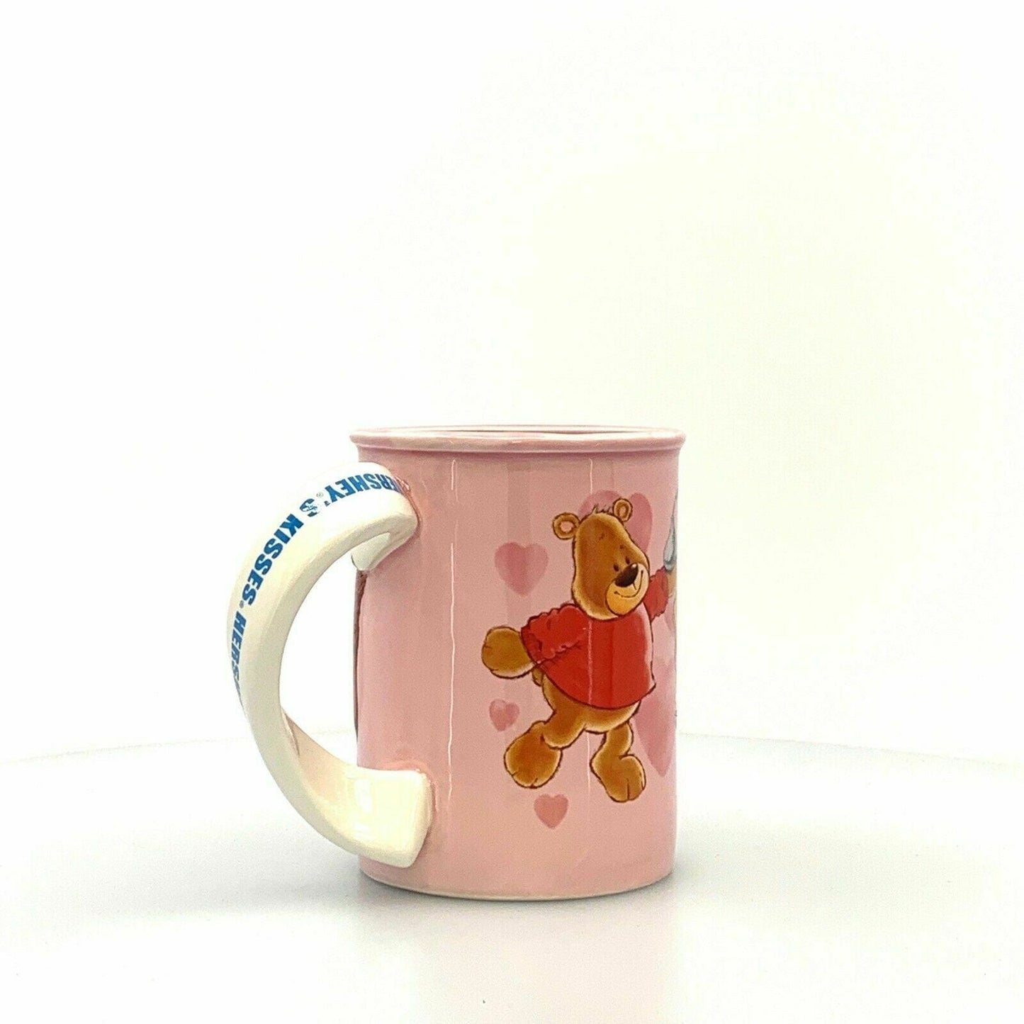 Hershey's Kisses Swirl Pink Bear Valentine Chocolate Heart Coffee Mug Cup Love