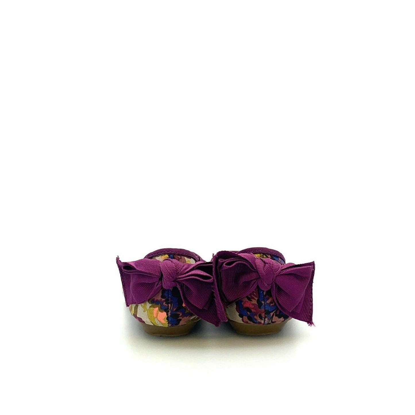 Libby Edelman Women Alize Floral Print Flat Size 6M Bow On Heel Purple