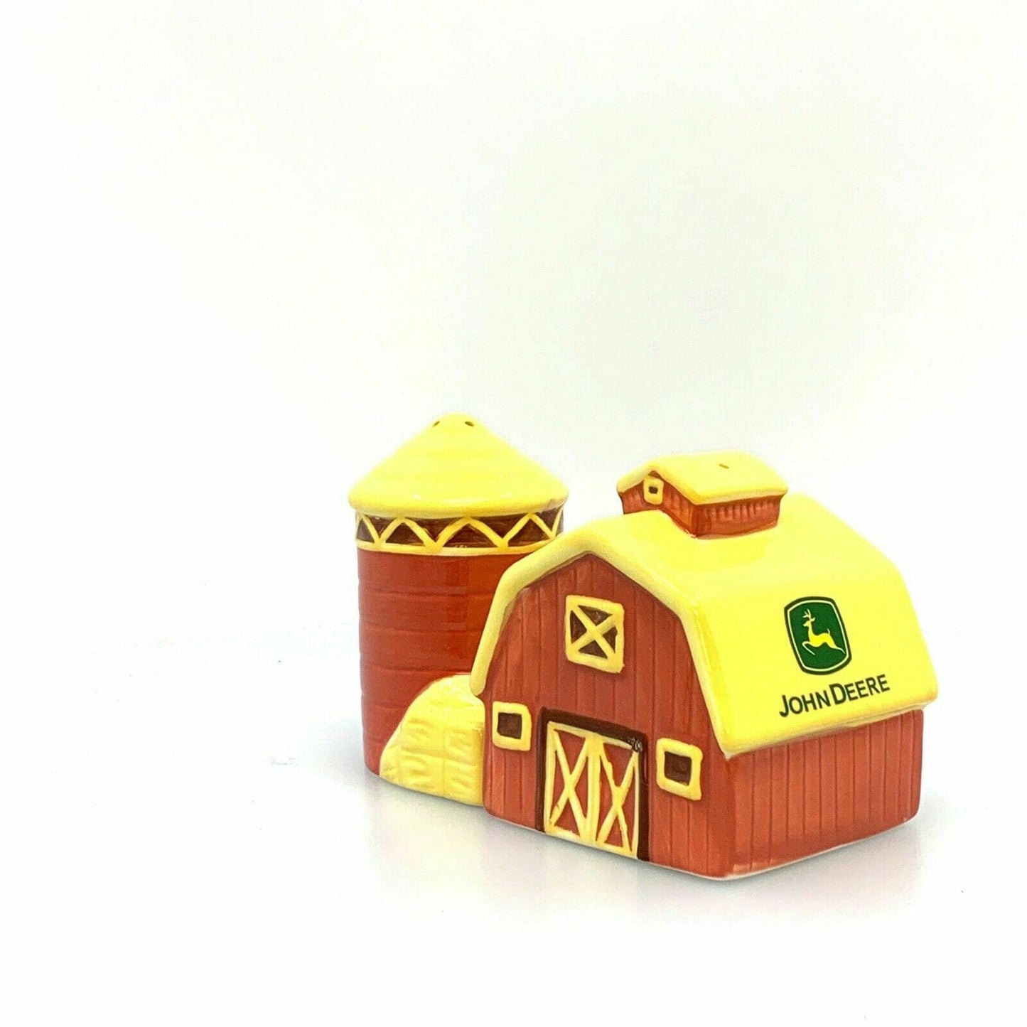 John Deere Farm Barn & Silo Ceramic Salt and Pepper Shakers Set