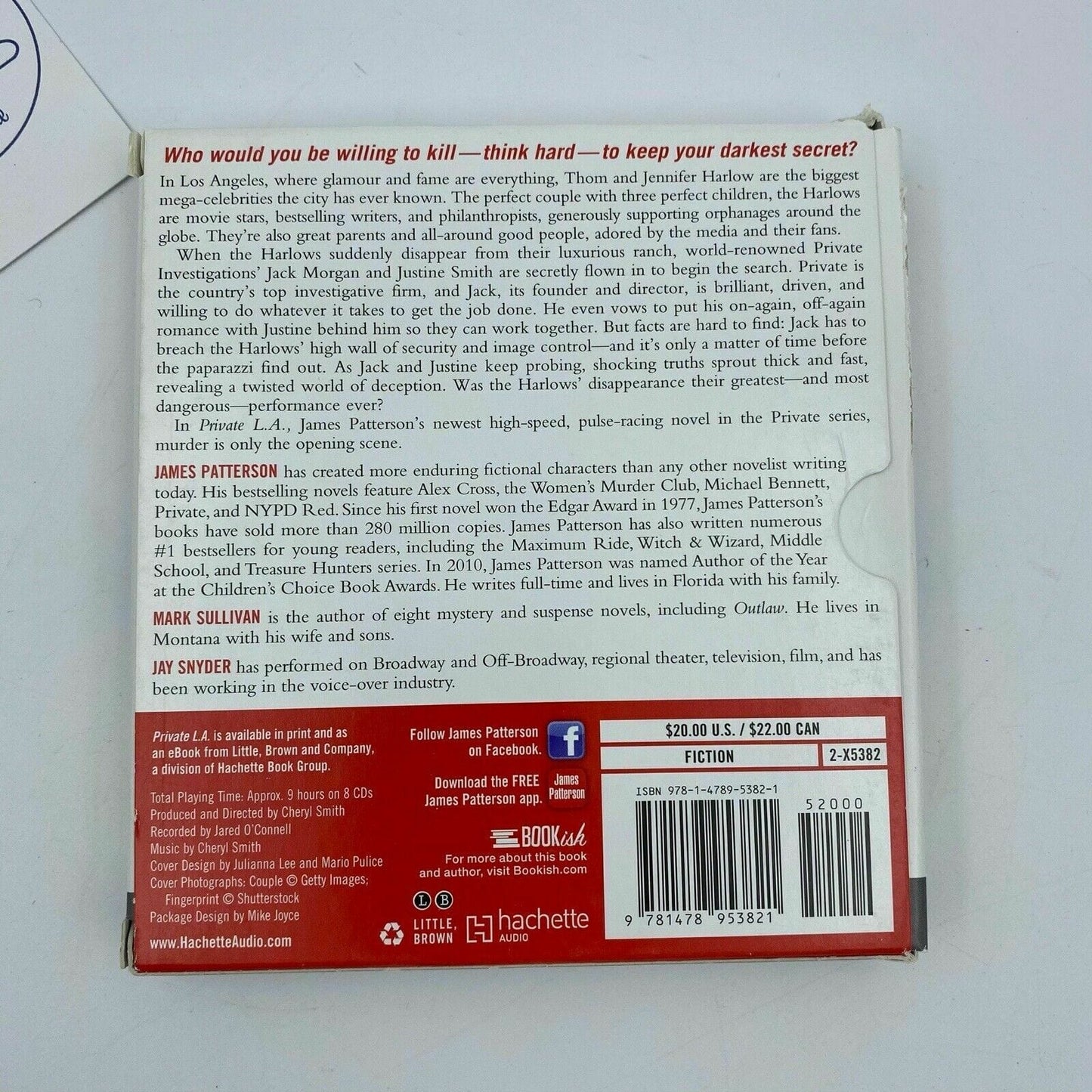 Private L. A. by Mark Sullivan and James Patterson 2015 Unabridged 8 Discs