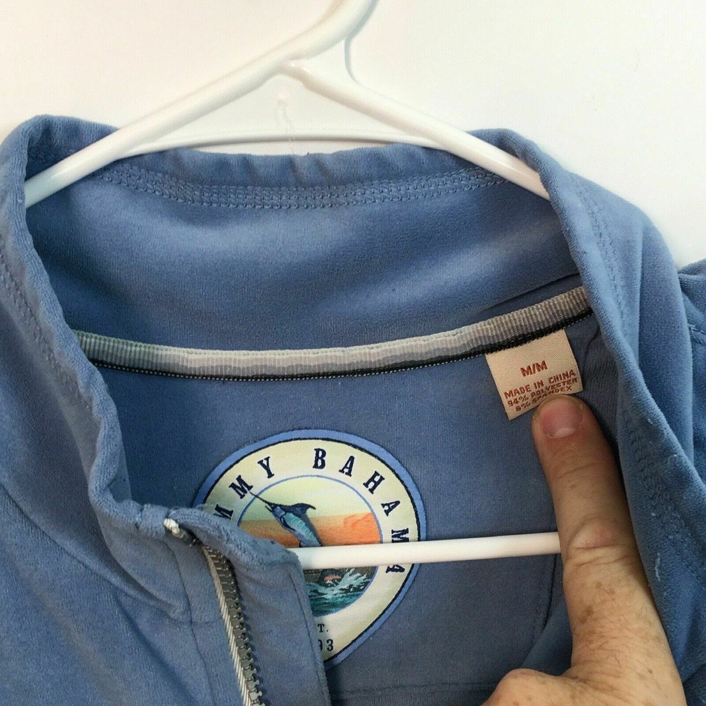 Tommy Bahama Mens 1/4 Zip Pullover Medium Paradise Tech Light Blue