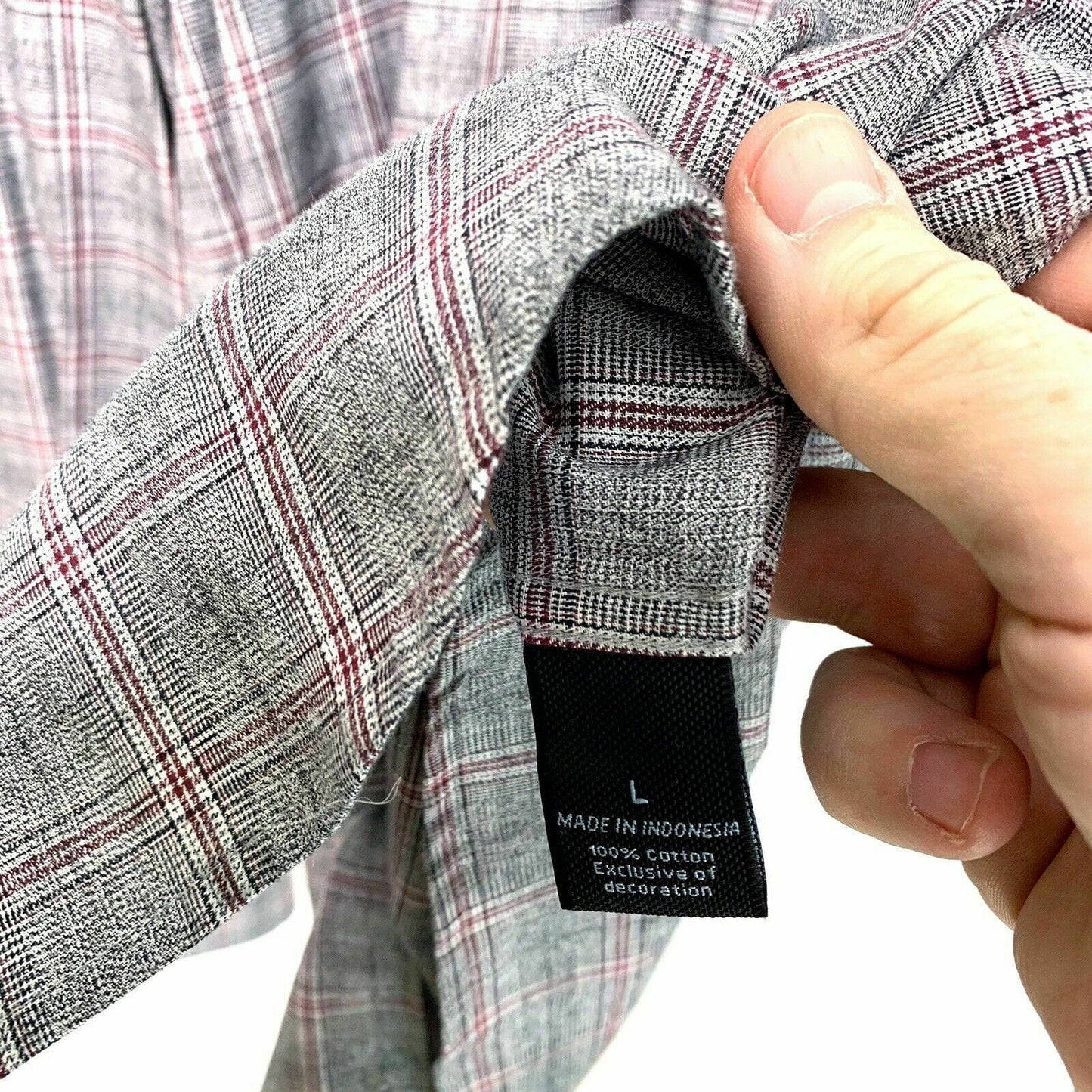 Marc Anthony Mens Luxury Slim Fit Long Sleeve Flannel Shirt, Gray Plaid - Size L