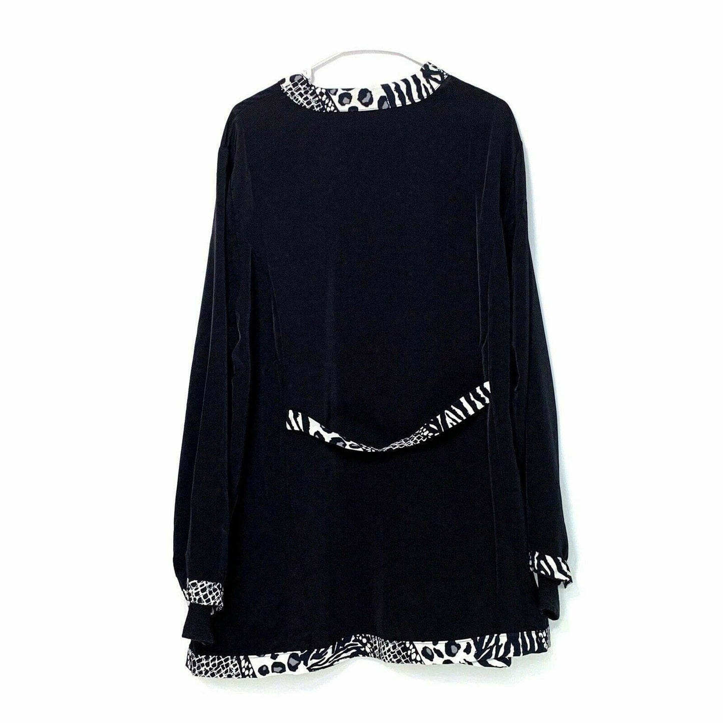 Sublime Scrubs Womens Medical Dental Size Large Black Scrubs Lab Coat Animal Print