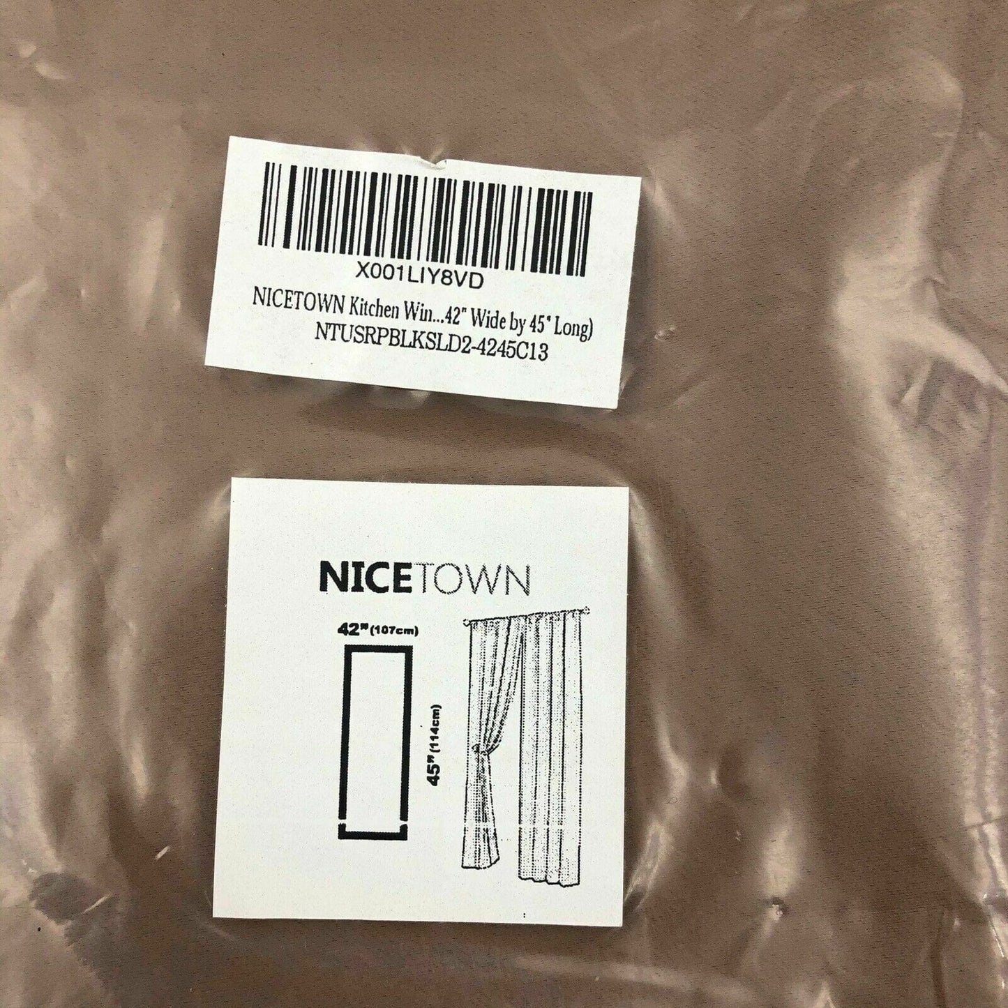 NICETOWN Cappuccino Blackout Single Curtain - Thermal Insulated - 42” W x 45” L - New