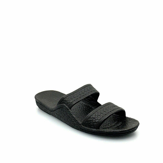 Pali Hawaii Size 13 Black Rubber Sandals Classic Jandals Slides Shower Shoes
