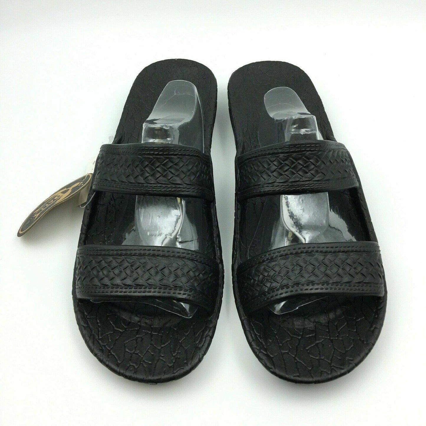 Pali Hawaii Size 13 Black Rubber Sandals Classic Jandals Slides Shower Shoes