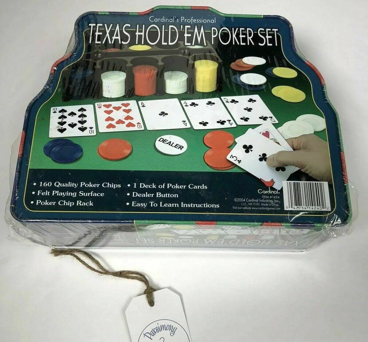 Texas Hold Em Poker Game Chips Rack Cards Dealer Button Felt Playing Surface New