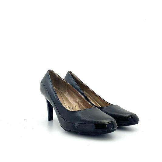 Soft Style Shoes by Hush Puppies Womens Leather Pumps Heels, Black - Size 10