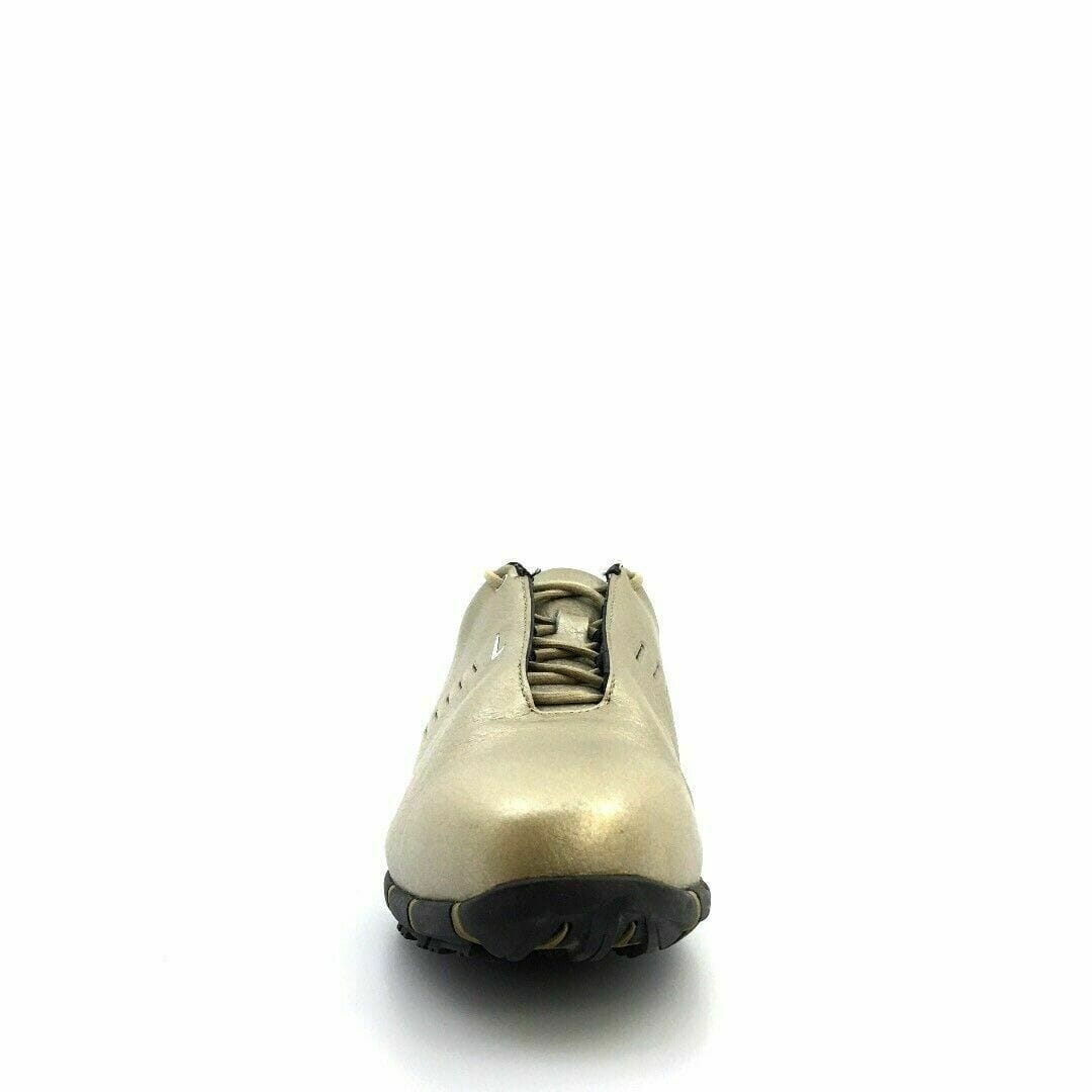 Nike Womens Air TAC Size 9.5 Gold Golf Shoes Lace Up Soft Spikes Turf