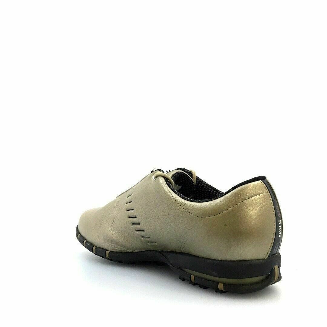 Nike Womens Air TAC Size 9.5 Gold Golf Shoes Lace Up Soft Spikes Turf