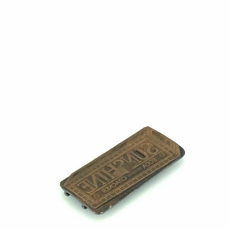 Vintage Advertising Metal Printing Press Block Plate “SUNSHINE SODA CRACKERS”