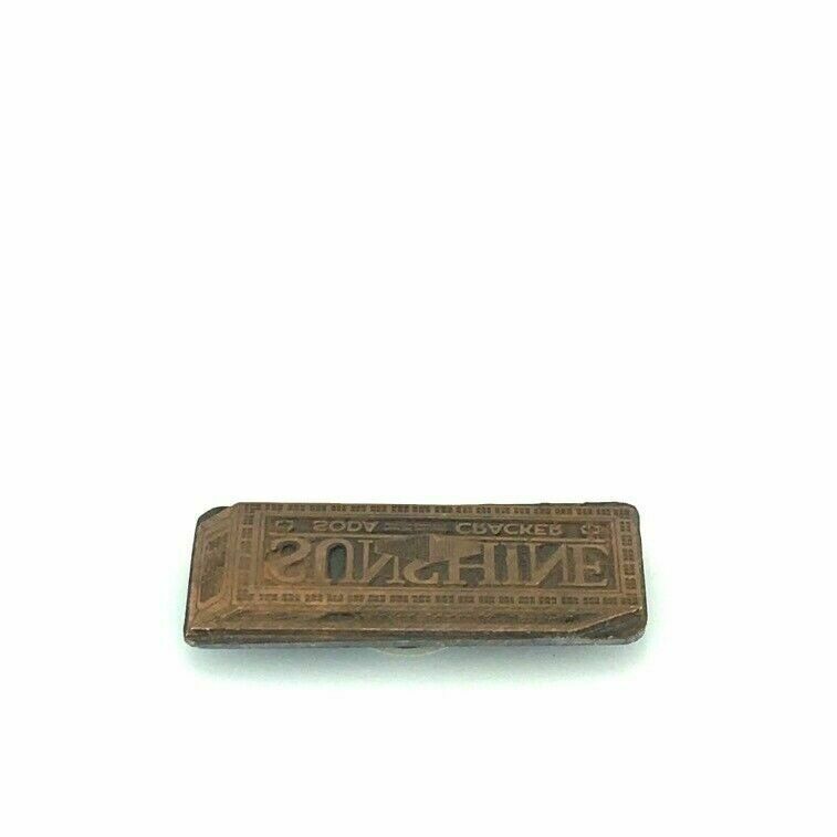 Vintage Advertising Metal Printing Press Block Plate “SUNSHINE SODA CRACKERS”