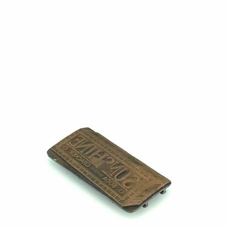 Vintage Advertising Metal Printing Press Block Plate “SUNSHINE SODA CRACKERS”