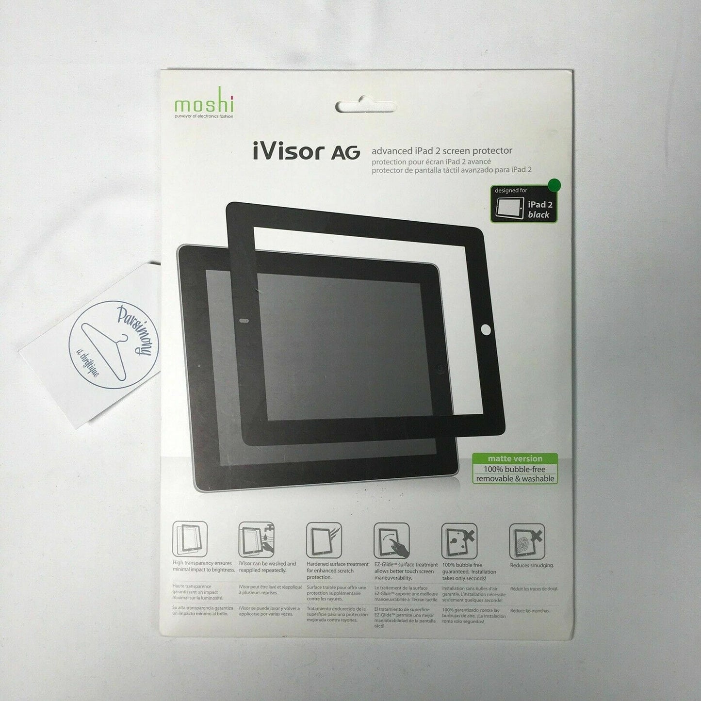 Moshi iVisor AG advanced Apple iPad 2 Screen Protector - Black Matte Version