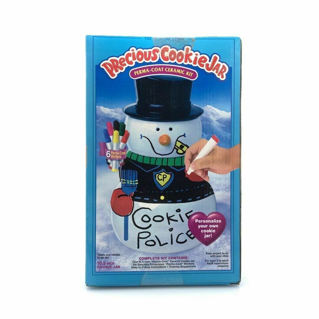 PRECIOUS COOKIE JAR Snowman Perma-Coat Ceramic Kit Kids Crafts Decorate Color