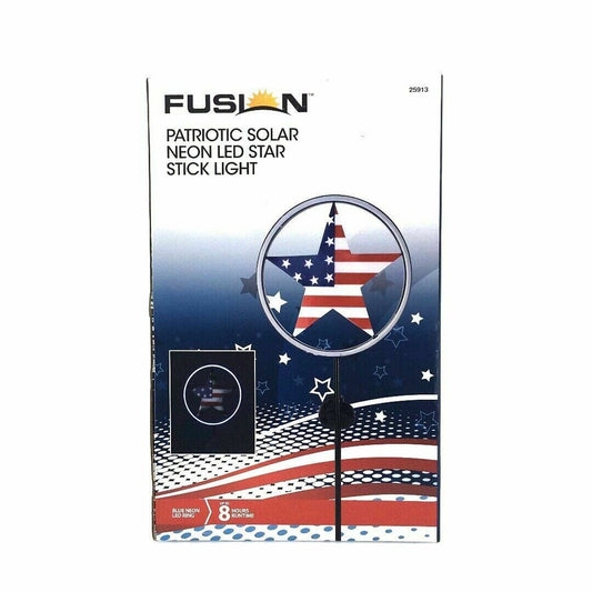 Patriotic Solar Neon LED Stick Yard Light Decor - American Flag Star