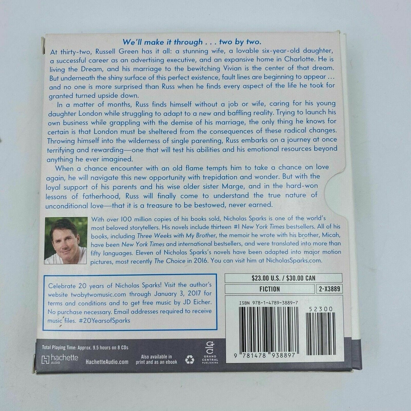 Two by Two by Nicholas Sparks (2016, Compact Disc, Abridged edition)