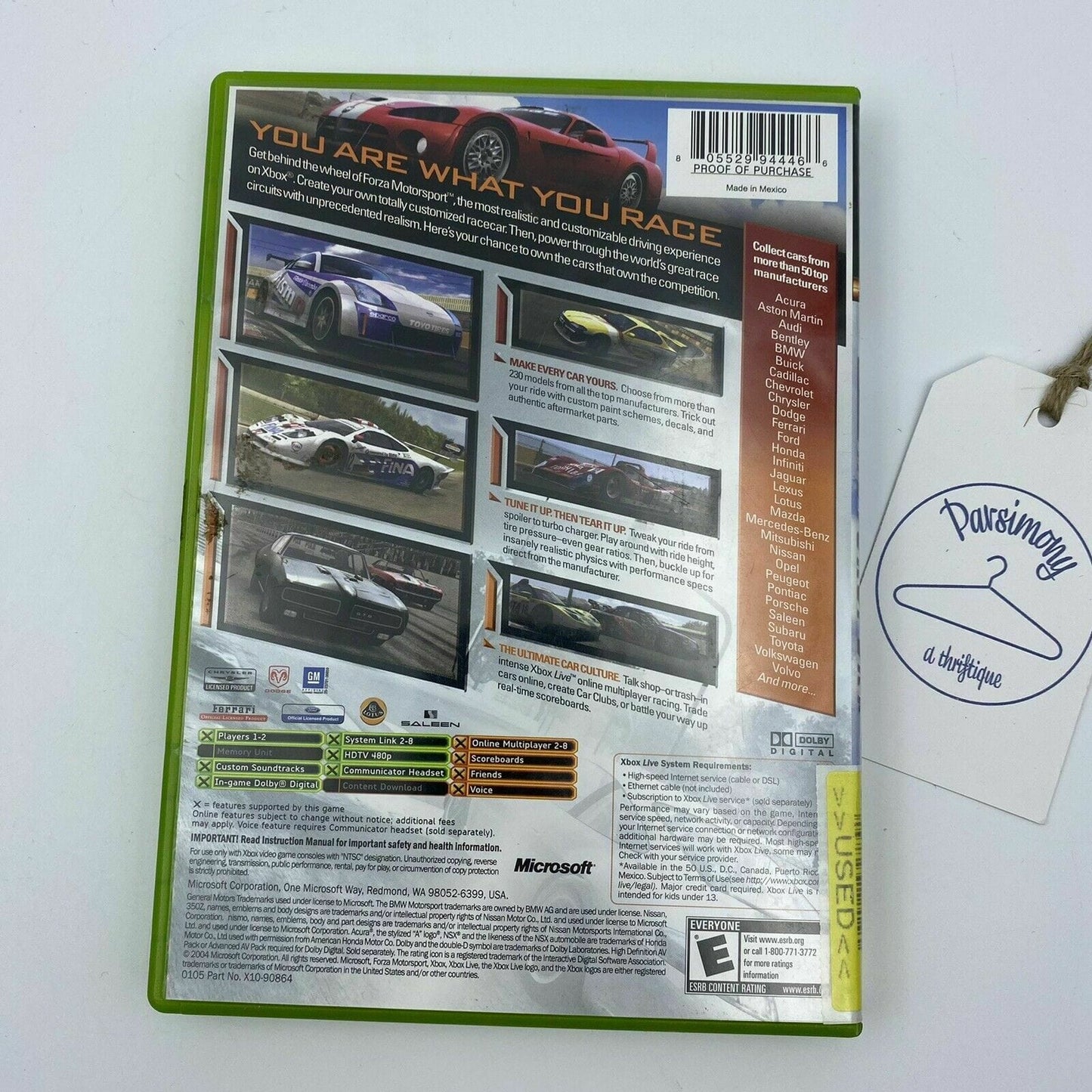 Forza Motorsport (Microsoft Xbox, 2005) Rated E