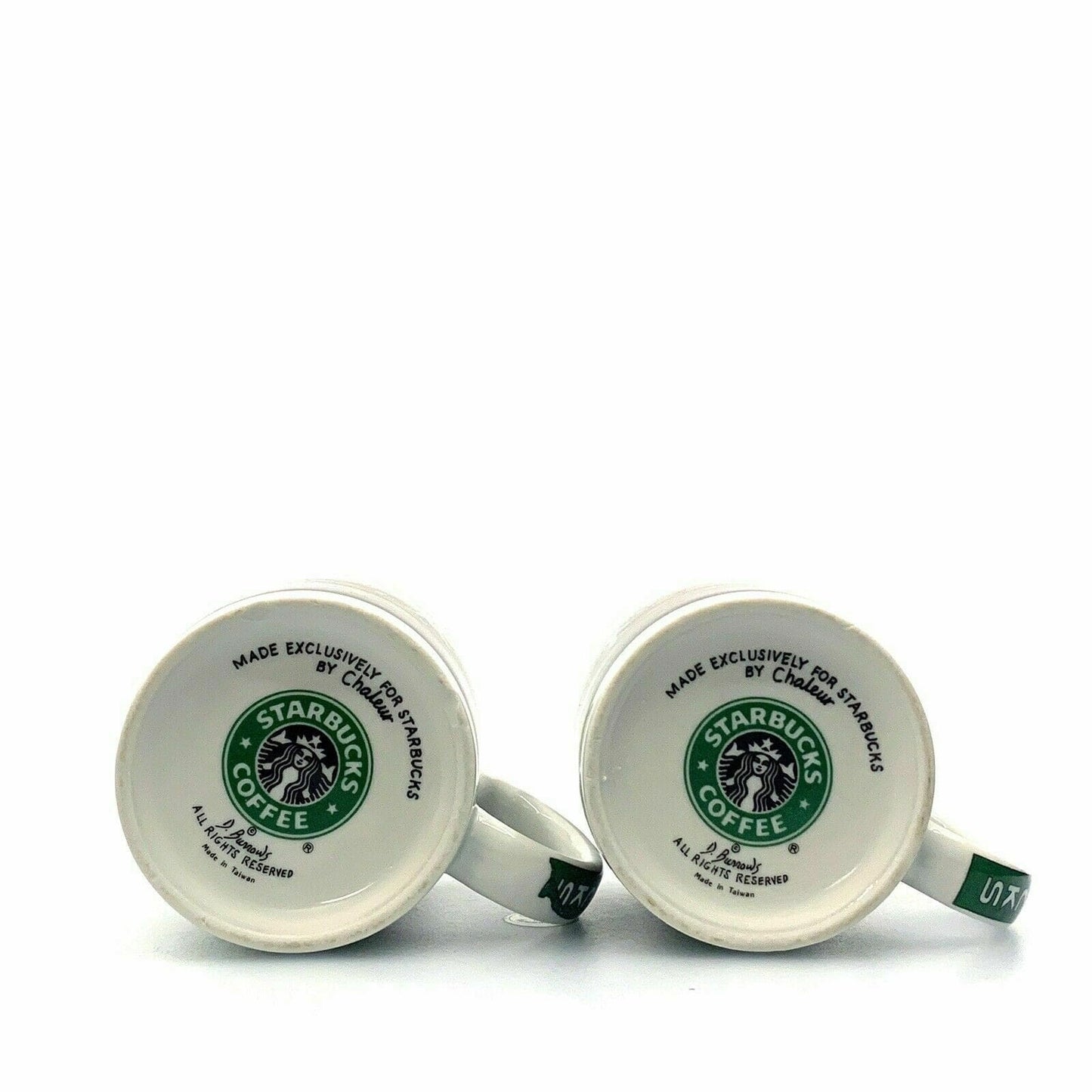 Set of 2 Starbucks Painting Cups & Mugs J. Burrows The Diner Porcelain