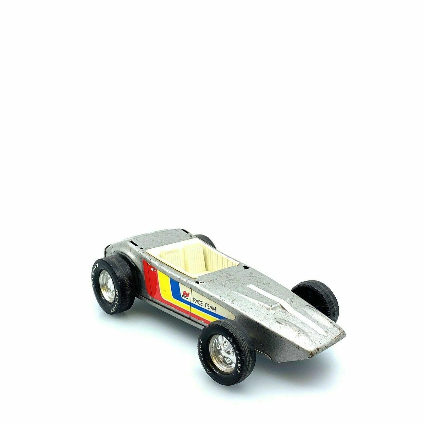Vintage Nylint 1968 Race Team Car Chassis, Gray - 10”