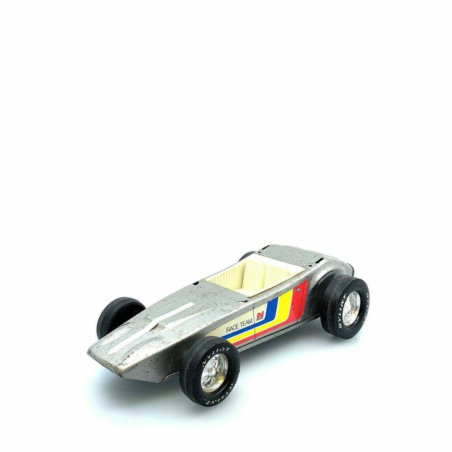 Vintage Nylint 1968 Race Team Car Chassis, Gray - 10”