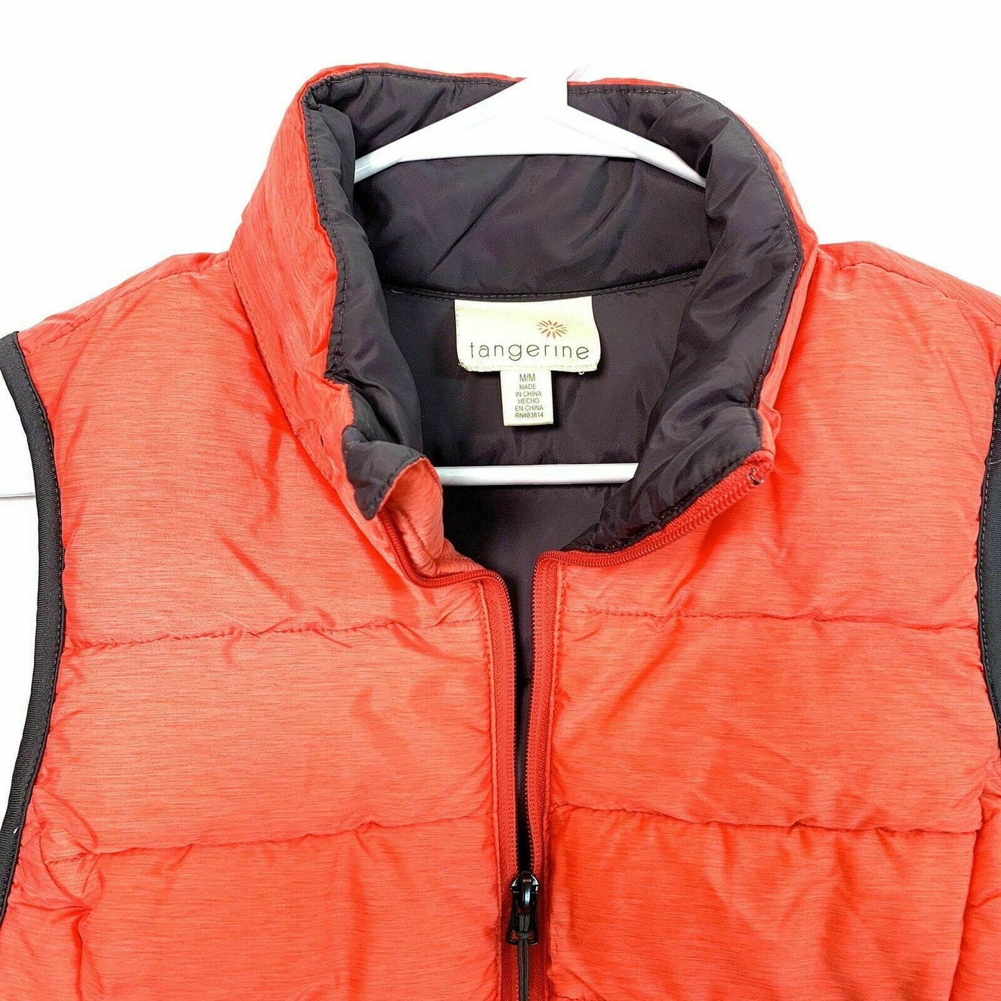 Tangerine Women's Lightweight Salmon Pink Puffer Vest - Full Zip, Size M