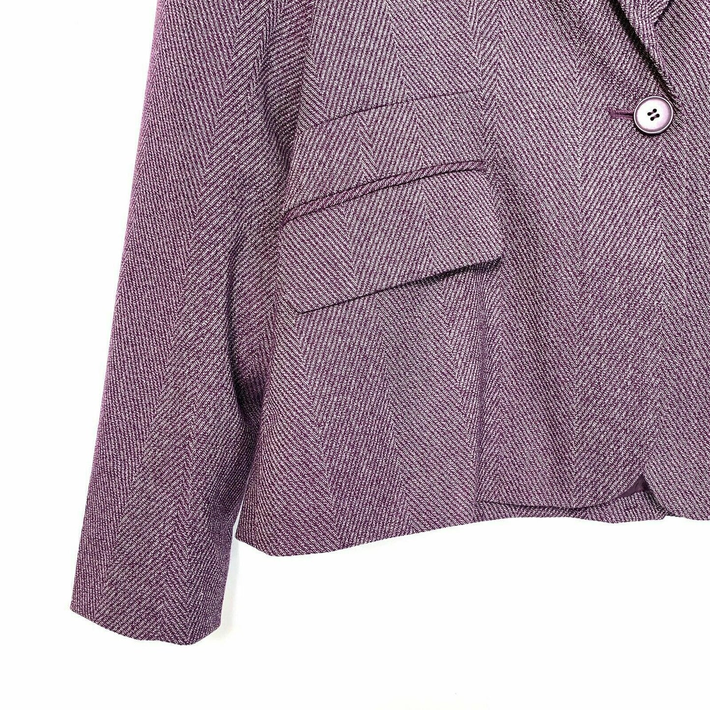 New York & Company Womens Size 8 Purple Blazer Jacket Lined Tweed Classic