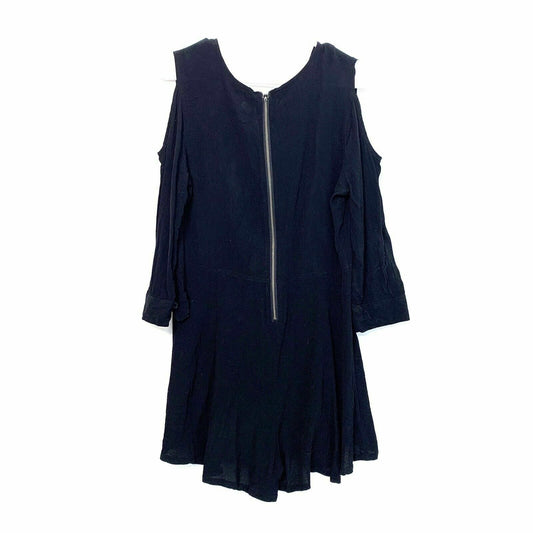 RVCA Women's Black Cold-Shoulder Lightweight Romper - Size Large