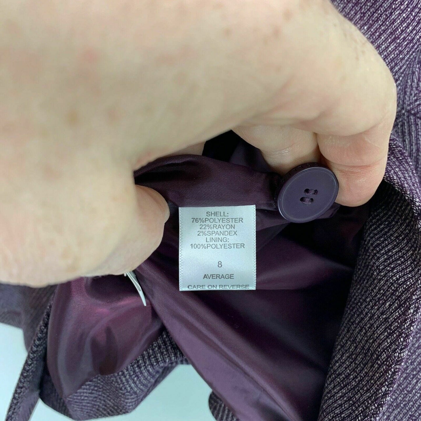 New York & Company Womens Size 8 Purple Blazer Jacket Lined Tweed Classic