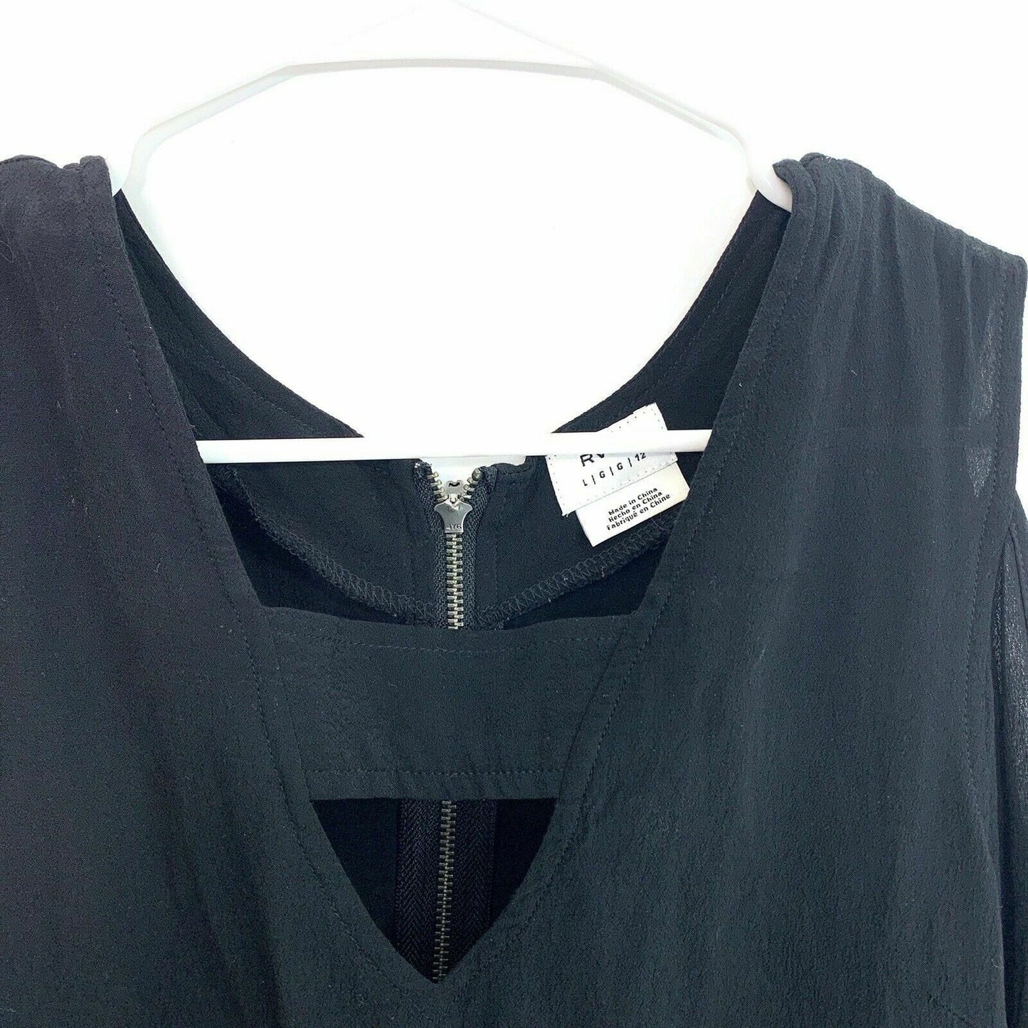 RVCA Womens Size Large Black Cold Shoulder Romper Lightweight
