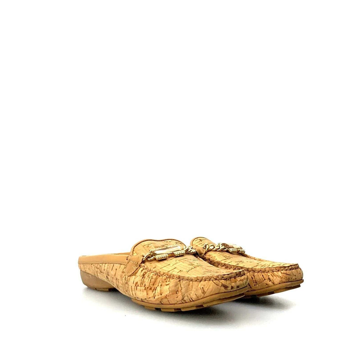Stuart Weitzman Womens Cork Slip On Mule Loafer Driving Shoes 5M
