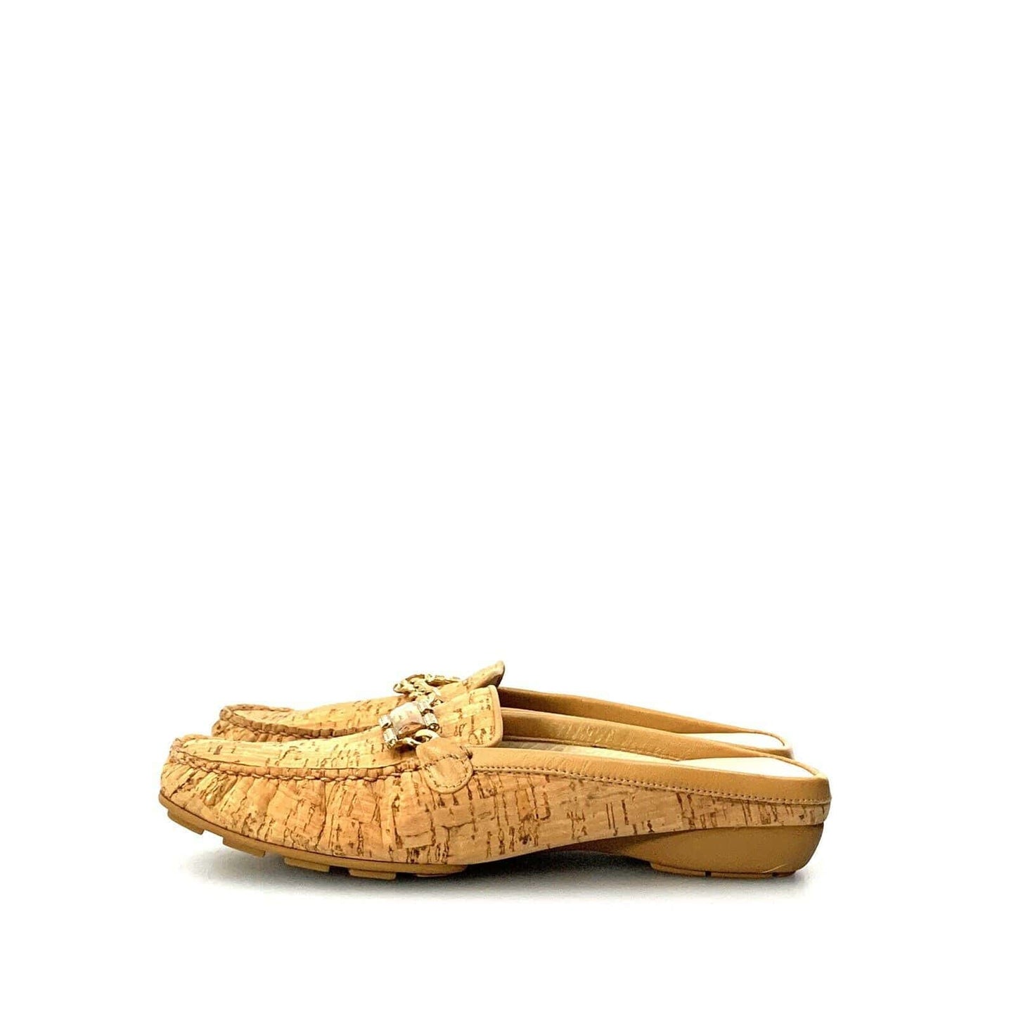 Stuart Weitzman Womens Cork Slip On Mule Loafer Driving Shoes 5M