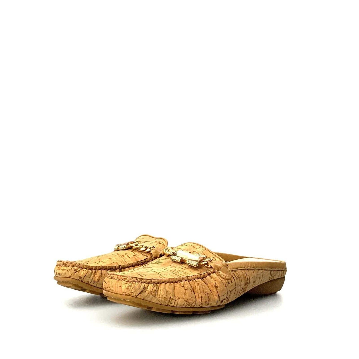 Stuart Weitzman Womens Cork Slip On Mule Loafer Driving Shoes 5M