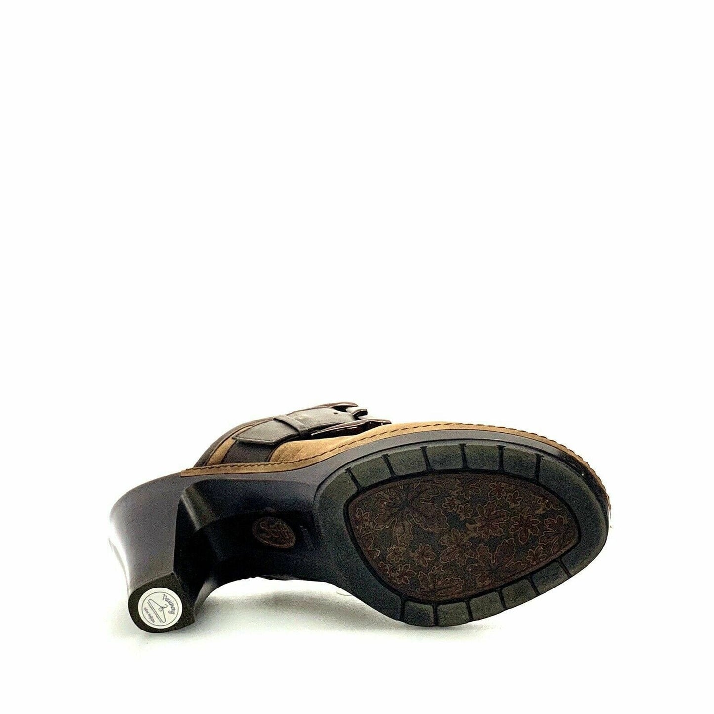 Sofft Womens Size 8M Brown Mules Shoes Leather Aviano Buckle Heeled