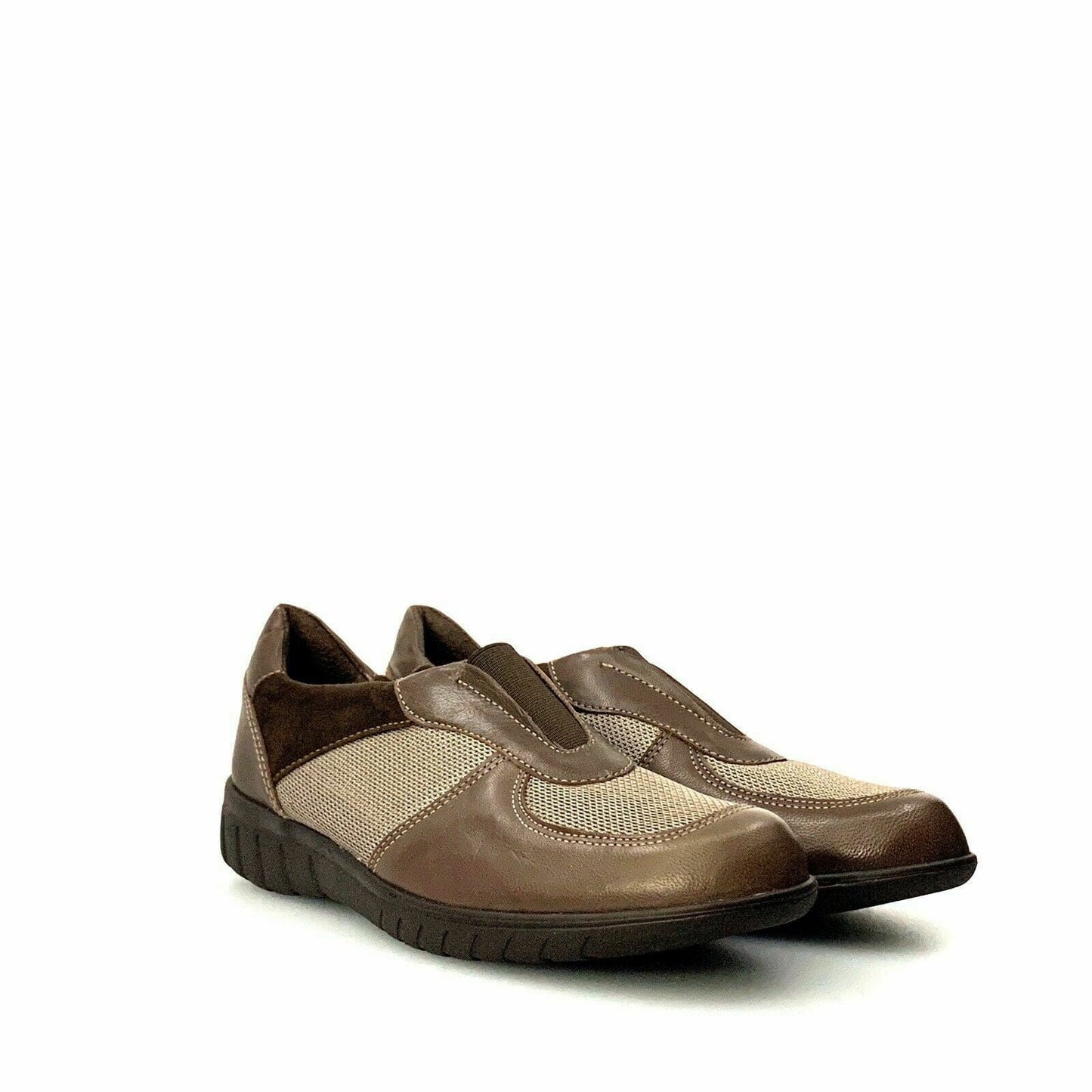 Munro American Womens Size 7.5N Brown Shoes Leather Sneakers Casual Slip Ons