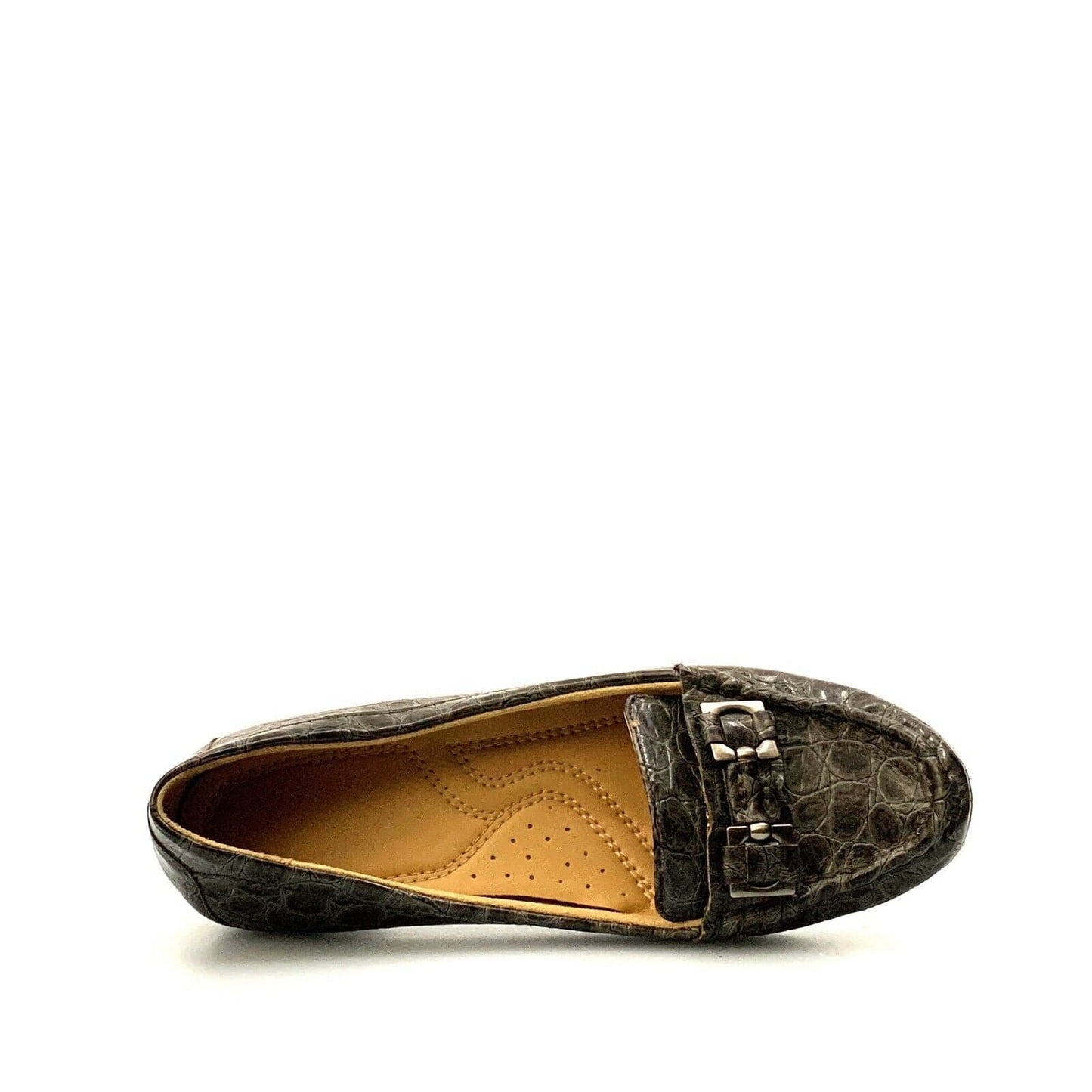 Naturalizer Womens Size 8N Gray Loafers Shoes NORTHALL Snakeskin Flats Comfort