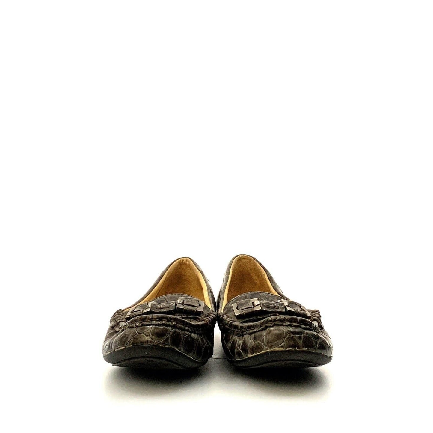 Naturalizer Womens Size 8N Gray Loafers Shoes NORTHALL Snakeskin Flats Comfort