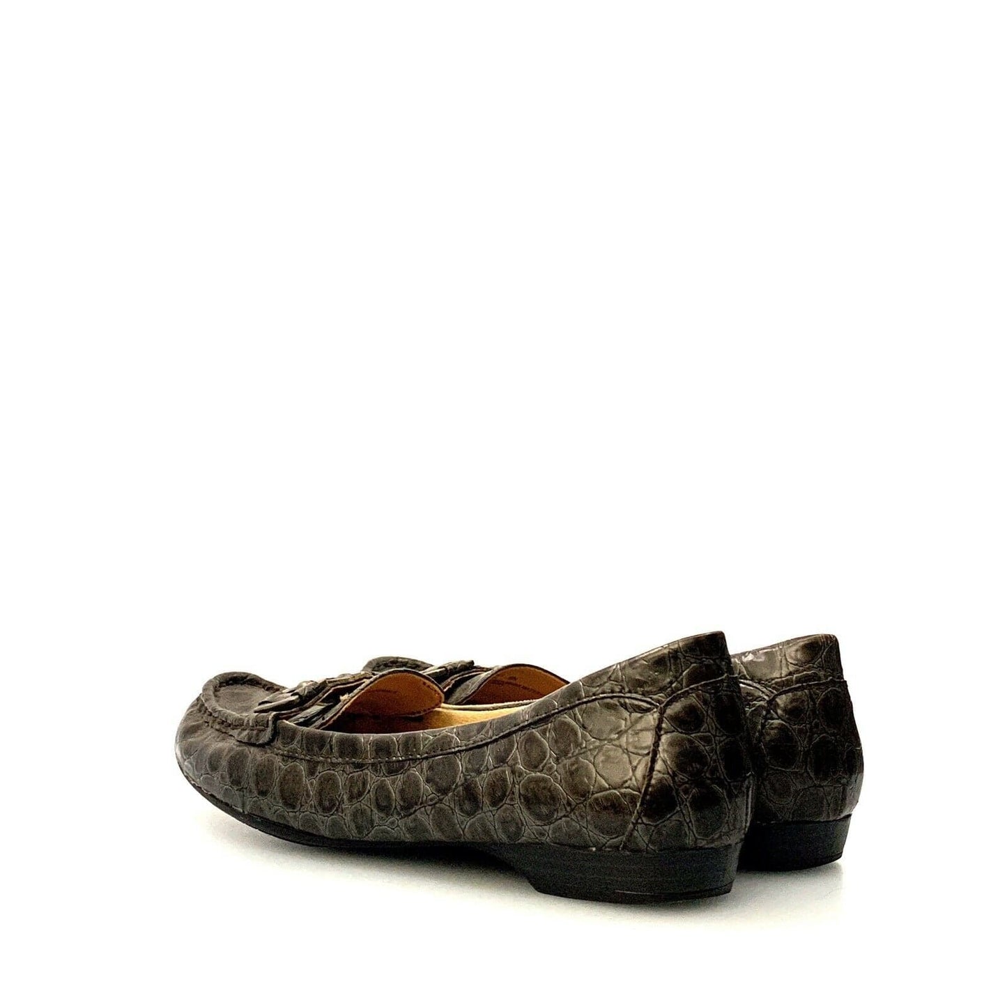 Naturalizer Womens Size 8N Gray Loafers Shoes NORTHALL Snakeskin Flats Comfort