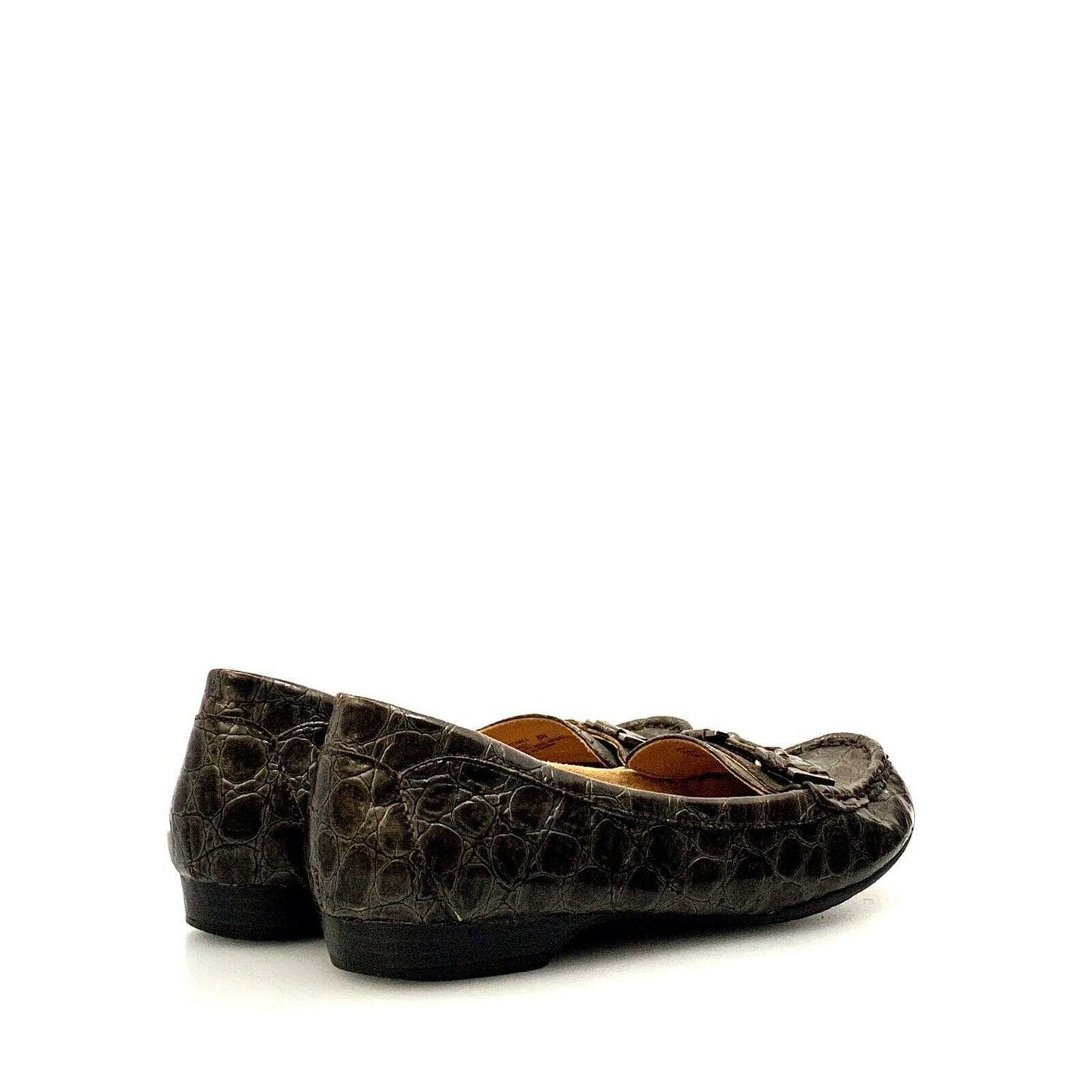 Naturalizer Womens Size 8N Gray Loafers Shoes NORTHALL Snakeskin Flats Comfort