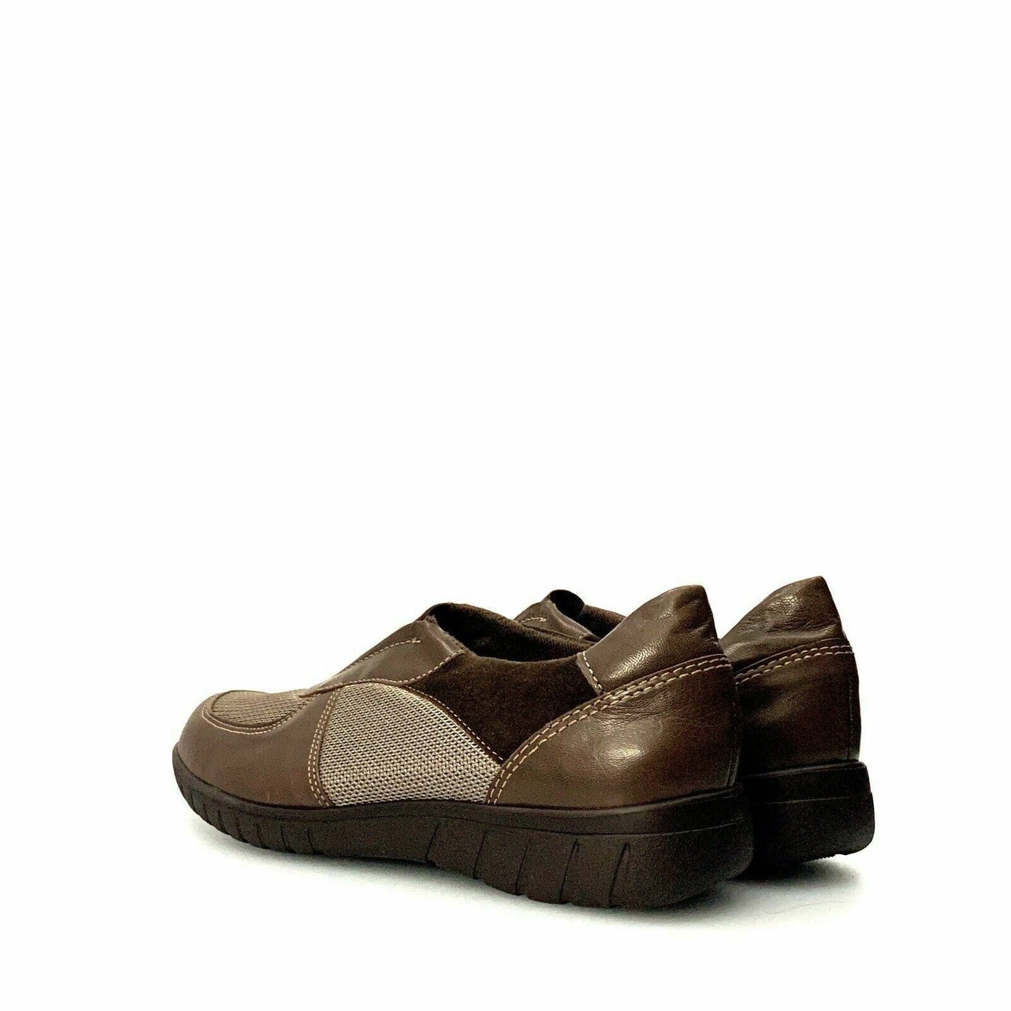 Munro American Womens Size 7.5N Brown Shoes Leather Sneakers Casual Slip Ons
