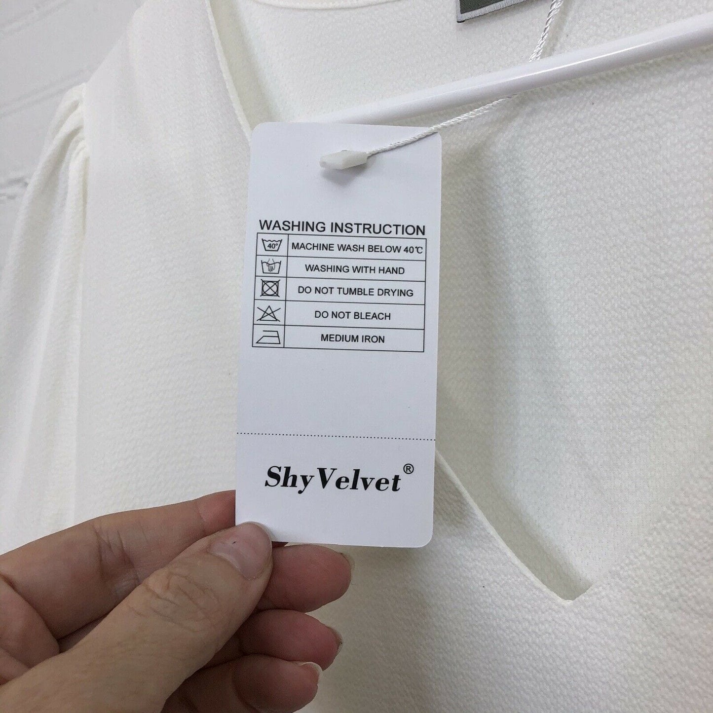 Shy Velvet Women's White V-Neck Flutter Sleeve Blouse - Size S